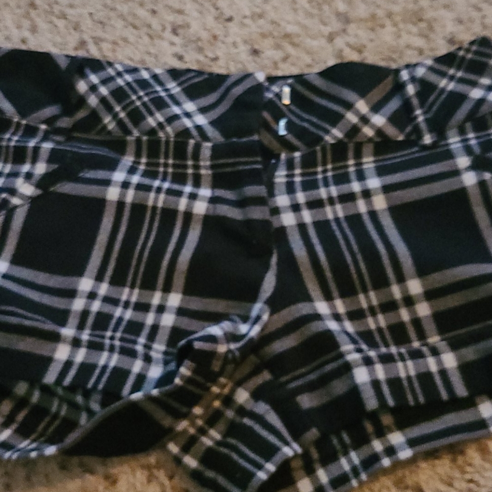 Black and white shorts with stripes